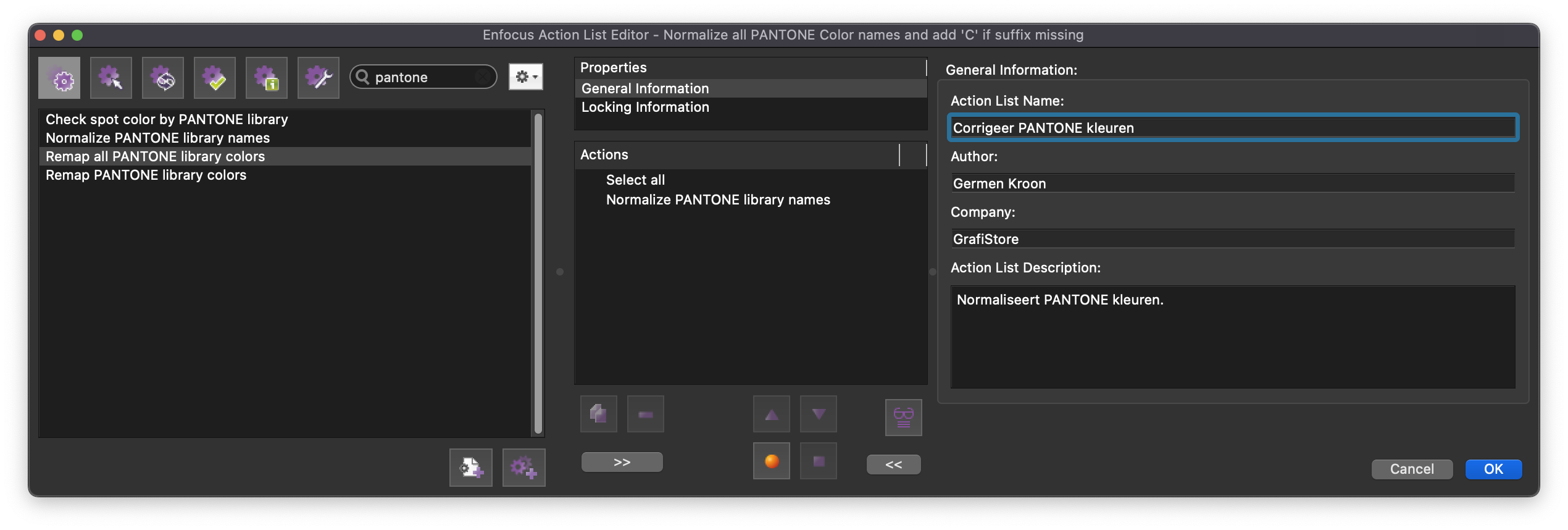 Stap 3: Normalize PANTONE library names