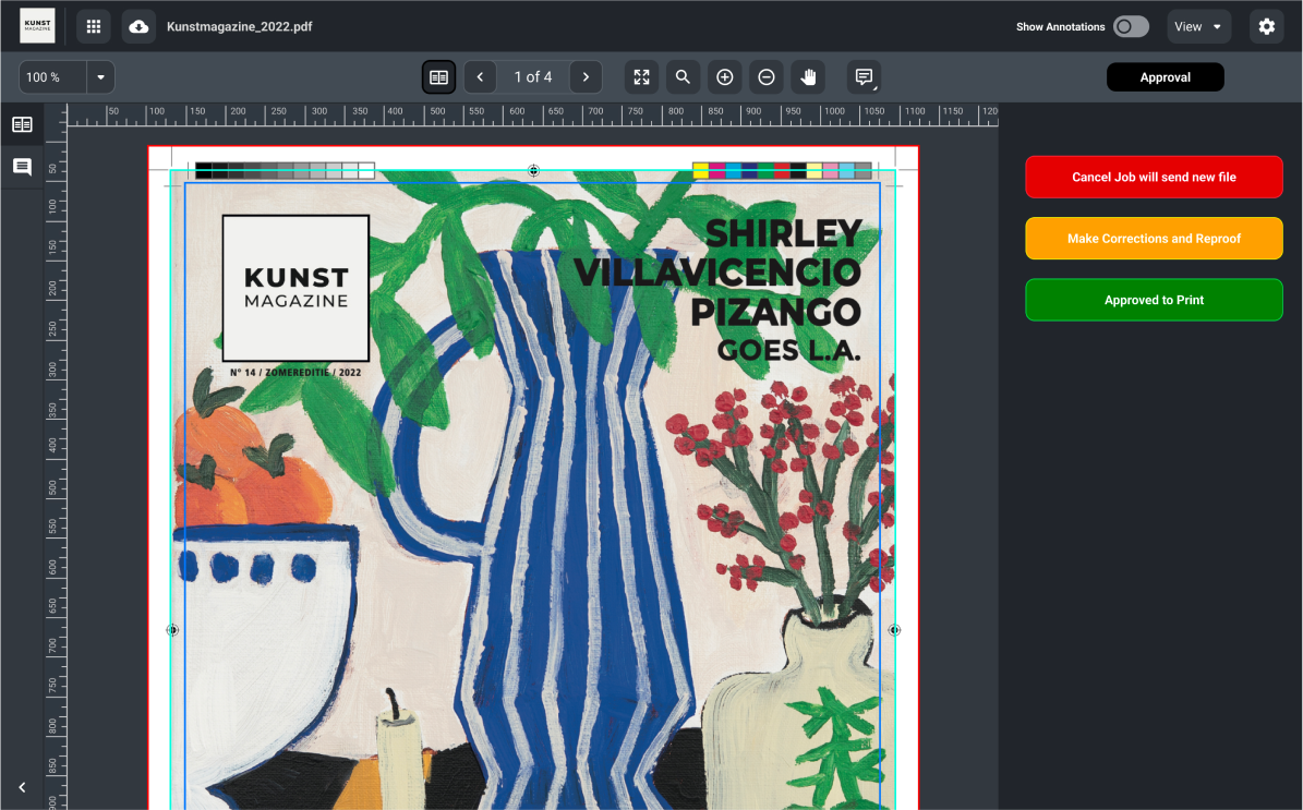 De Enfocus Review-interface in de browser