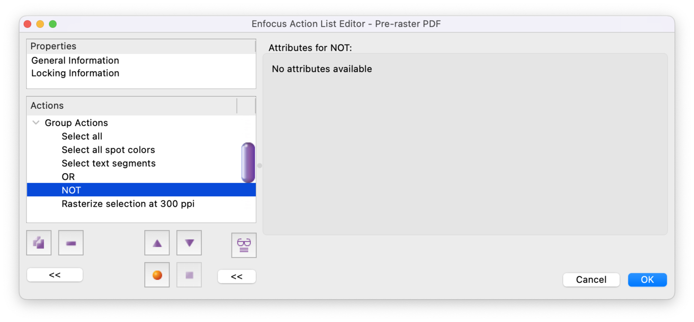 PitStop-action: Select text segments
