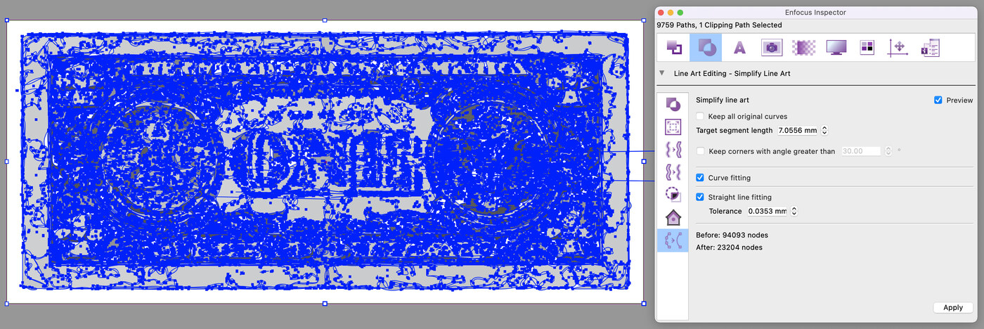 Veel vectordetail (zoals in een bankbiljet) maakt een PDF complex voor de RIP